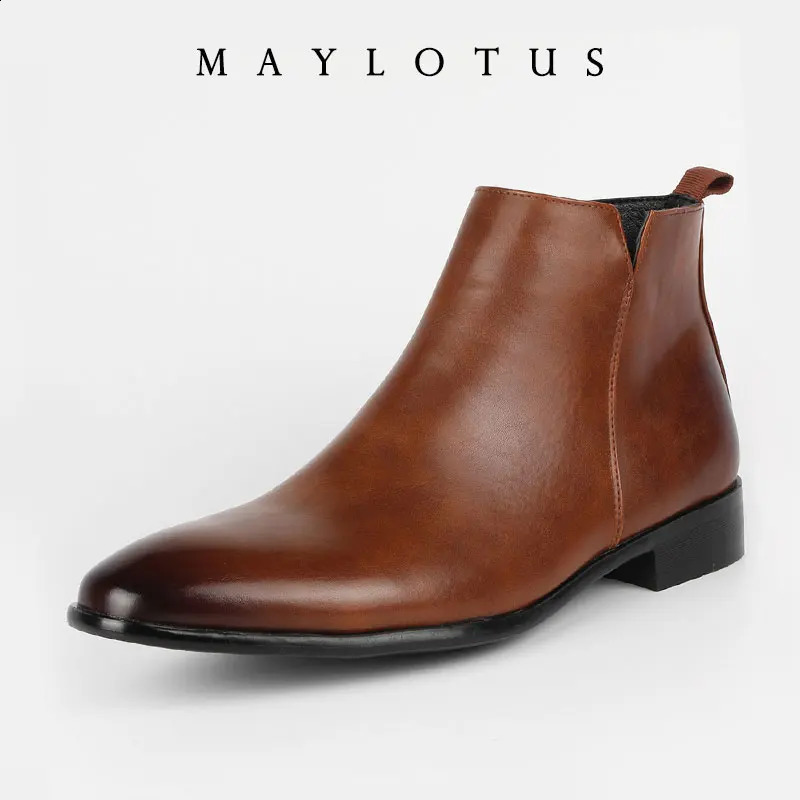 Chelsea Boots Men Shoes Genuine Leather Versatile Business Casual British Style Street er Classic Italy Ankle Boots 260916