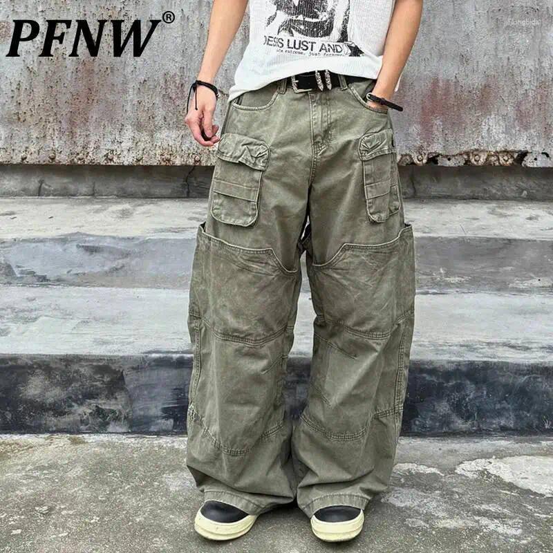 Men's Pants PFNW High Street Retro Washed Workwear Casual Pocket Loose Wide Leg Trousers 2026 Summer 28L3060