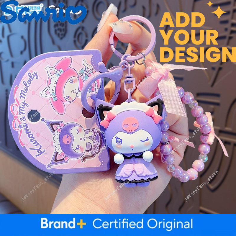 Authentic Sanrio Kuromi Lolita Beaded 2025 New Model Backpack Pendant Best Friend Keychain 21