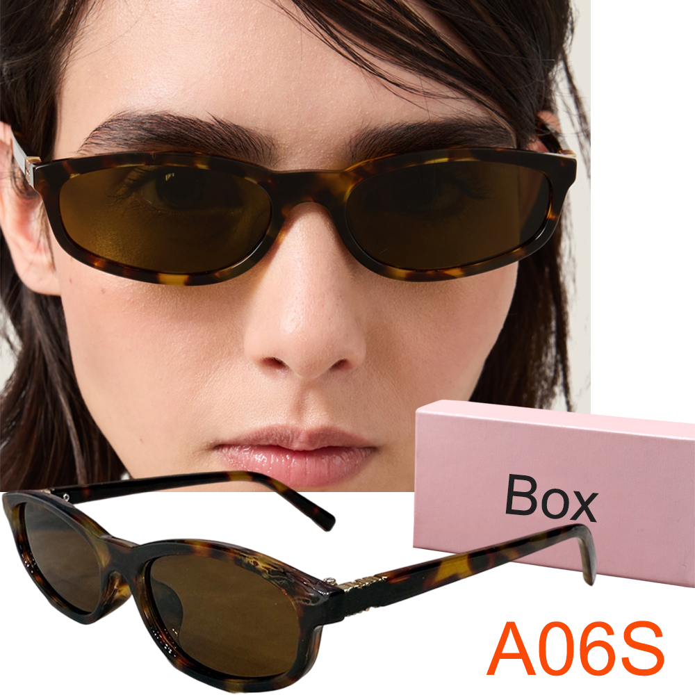 Designer Sunglasses Women Men A06S Regard Retro Oval Sun Glasses Honey Tortoise Acetate Eyewear Y2K Vintage Geek Chic Shades Pink Whole