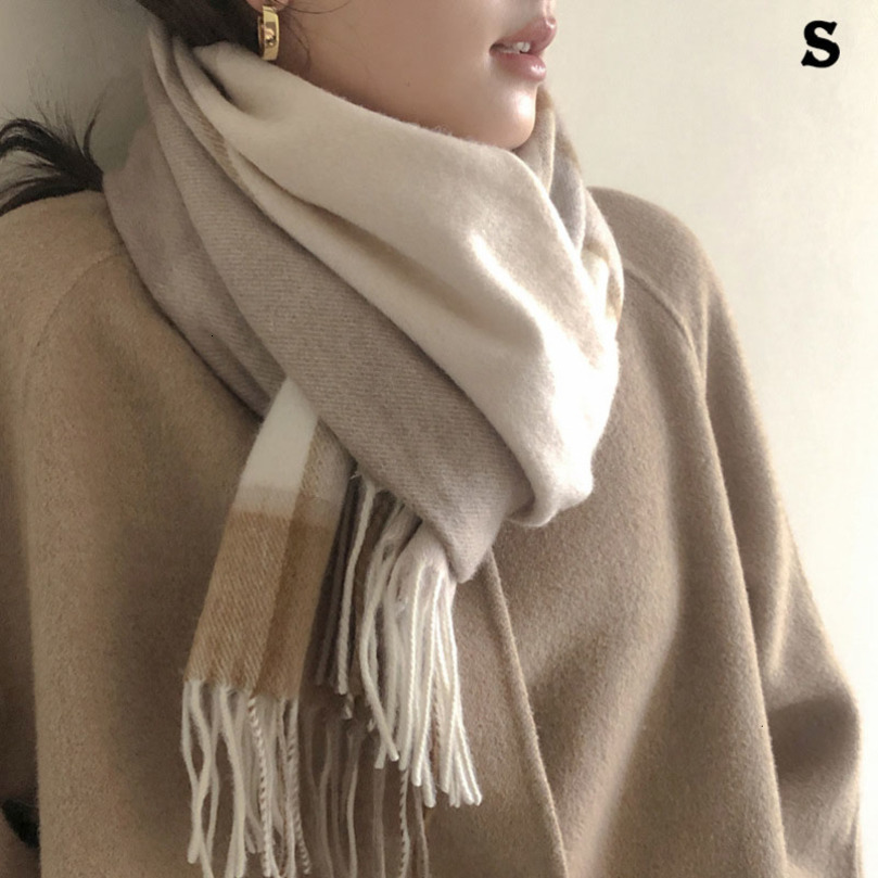 High Quality 100% Pure Wool Scarf Women Classic Chic Autumn Winter Colorful Plaid Tassel Warm Muffler Female Thermal Shawl Lady 260915