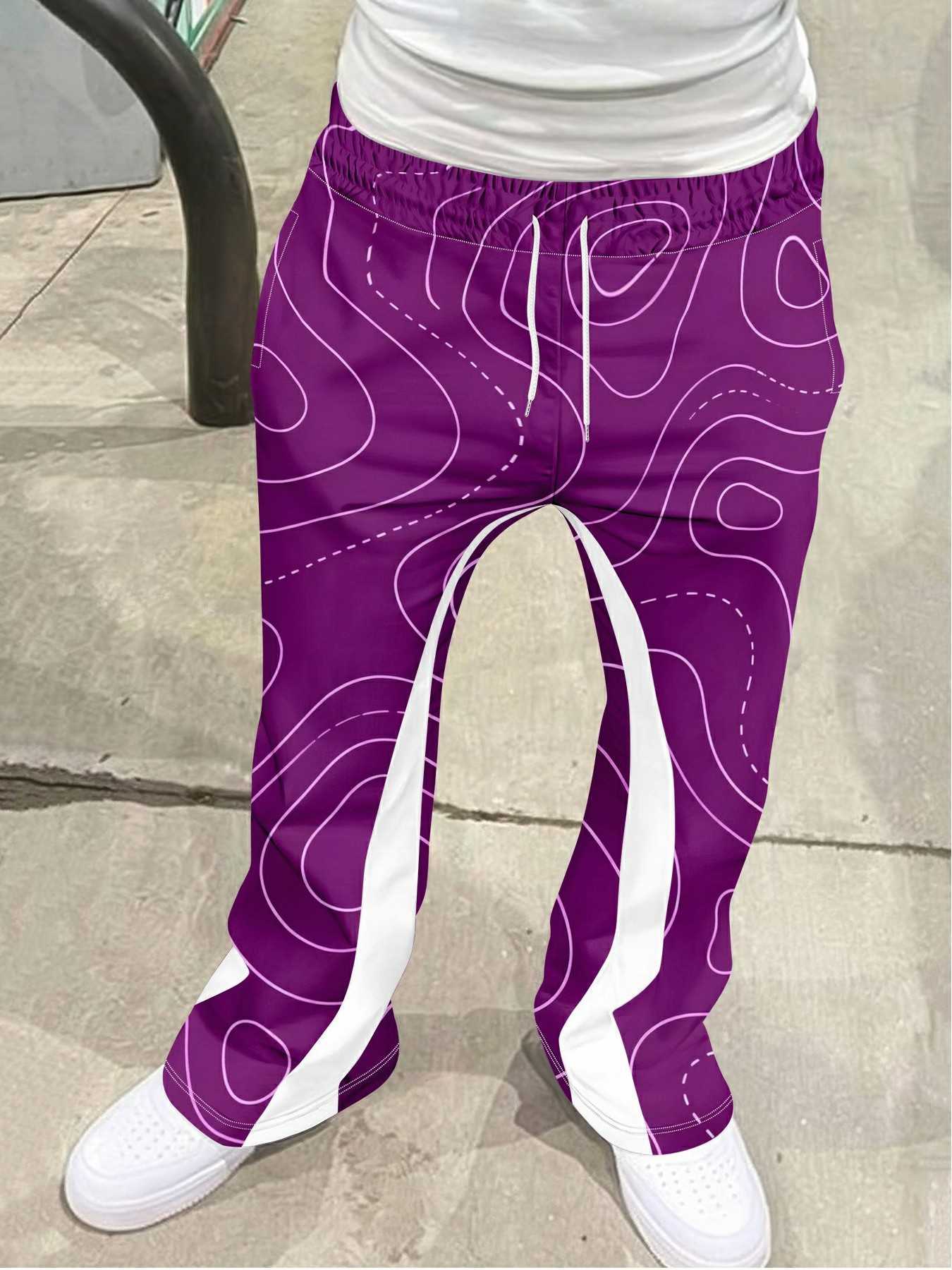 Hip Hop Gothic Y2K Flared Leg Trousers Unisex Loose Mid Waist 3D Print Retro Streetwear SweatpantsT260917