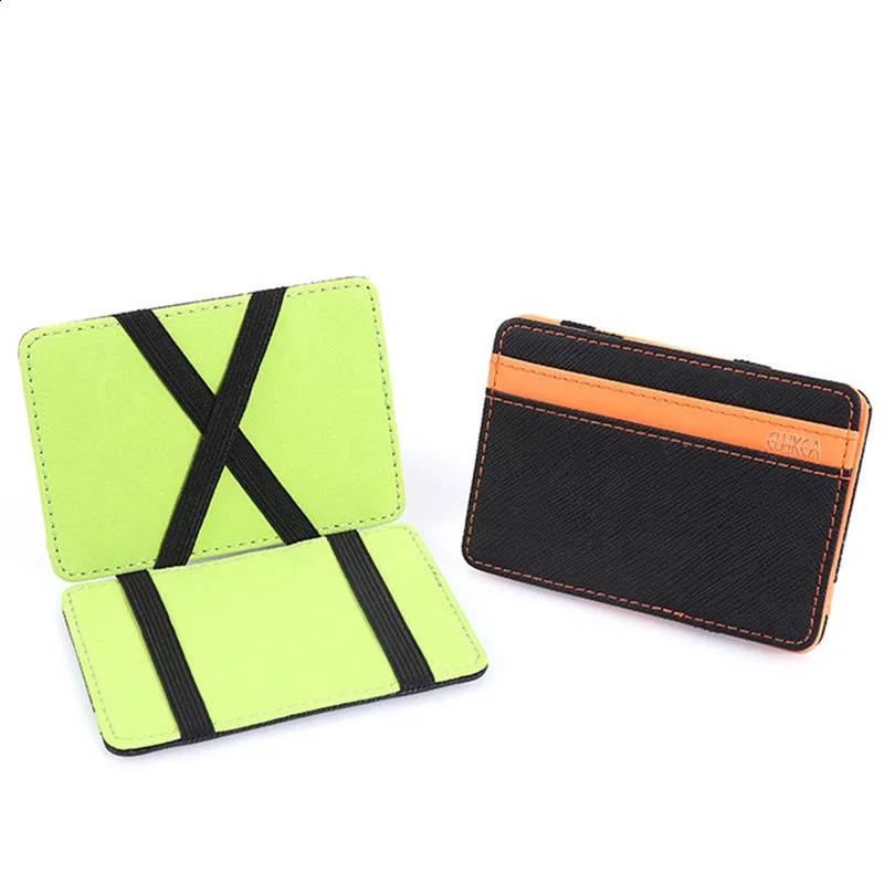 1PC Ultra Thin PU Leather Women Men Magic Wallets Short Business Credit Card Holder Clutch Bag Case Pouch Mini Small Coin Purses 260917
