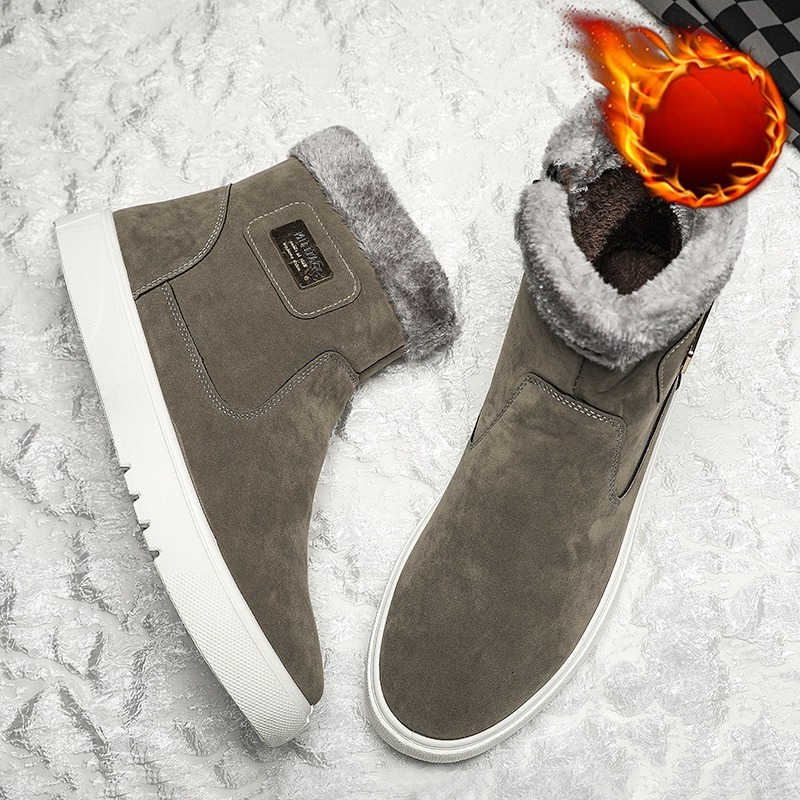 fashion 2025New Winter Men's Boots High-top Cotton Shoes Plush Warm Fur Snow Boots Suede Casual Ankle Boots for Men Botas Hombre D260917