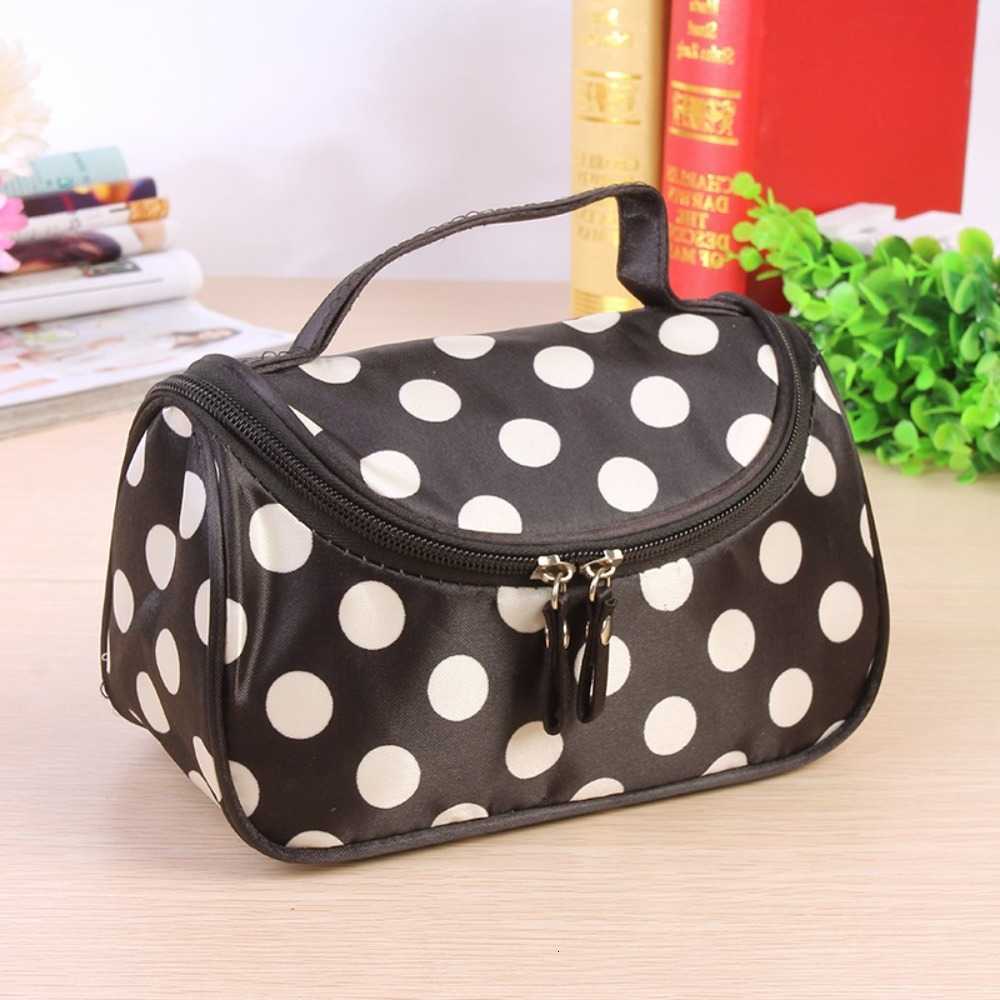 Makeup Fashionable Portable Bag Polka Dot Pattern Korean Style Travel Toiletry Bag Large Capacity Flip Design HandbagT260917