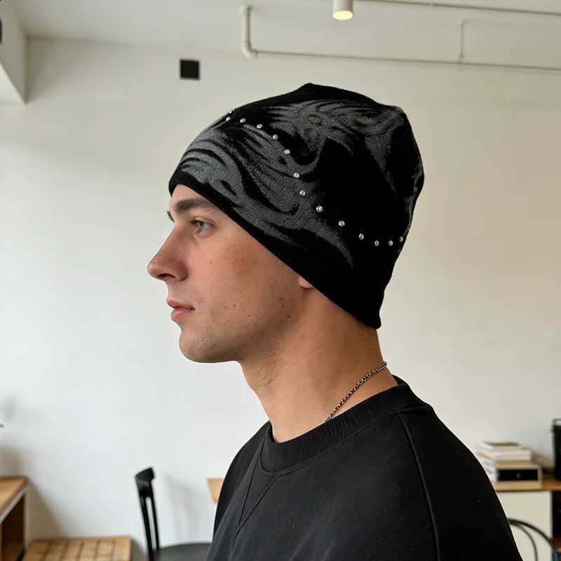 Trendy Knitted Hat Y2K Dark Retro Style Spring New Rivet Decorative Hoodie Couple's Hat Ins StyleT260916