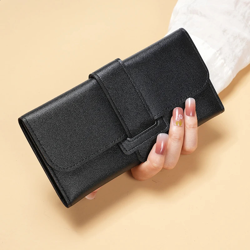 Womens wallets womens long threefold flip Korean version of small fresh students change multifunctional buckle wallet foreign 260917