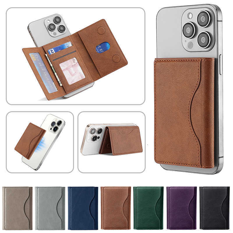 Magnetic Phone Trifold Wallet PU Leather Bag Magsafe Holder Wallet for Apple IPhone 16 15 12 13 14 Pro Max Plus MiniT260917