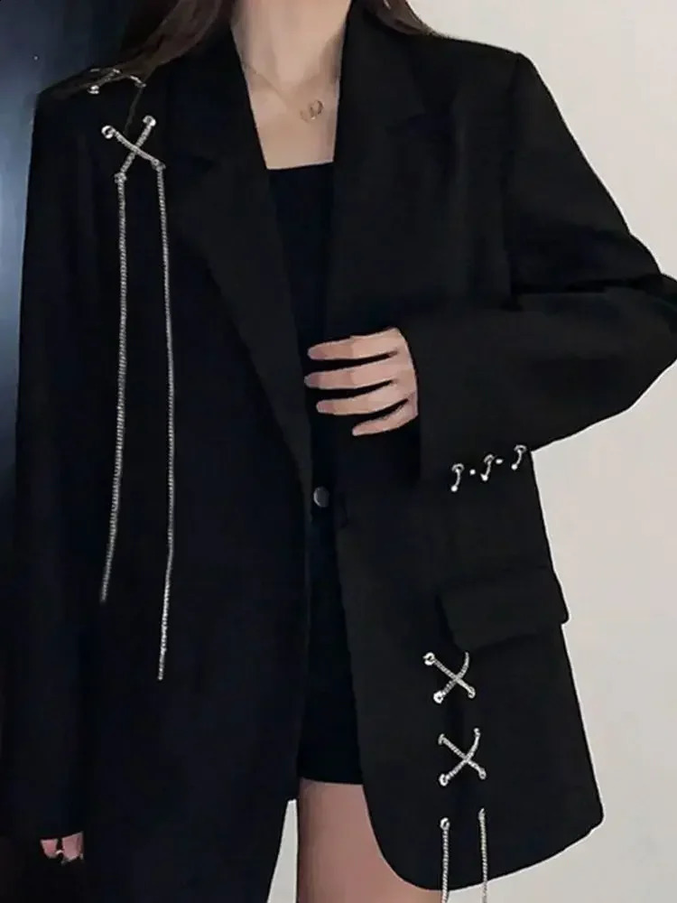 Black Suit Jacket for Women n High Street Wear Casual Blazers Female 260915