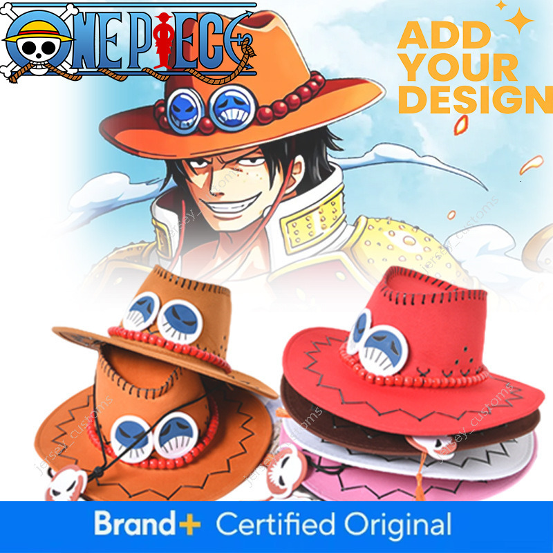 One Piece Ace Style Jazz Unisex Trendy Versatile Fashion Cosplay Cowboy Sun Protection Sunshade Hat