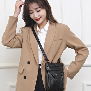 For Women Crossbody New Textured Shoulder Phone Soft Leather Fashionable European And American Style Mature Fashion Retro Small Bag Designer Bag