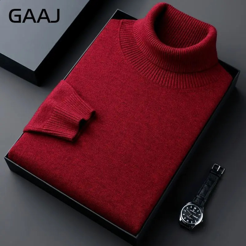 GAAJ Mens Cashmere Sweater 18 Colors Pullovers Knitted Winter Long Sleeve Jumpers Womens Looose Crew Neck Turtleneck 260917