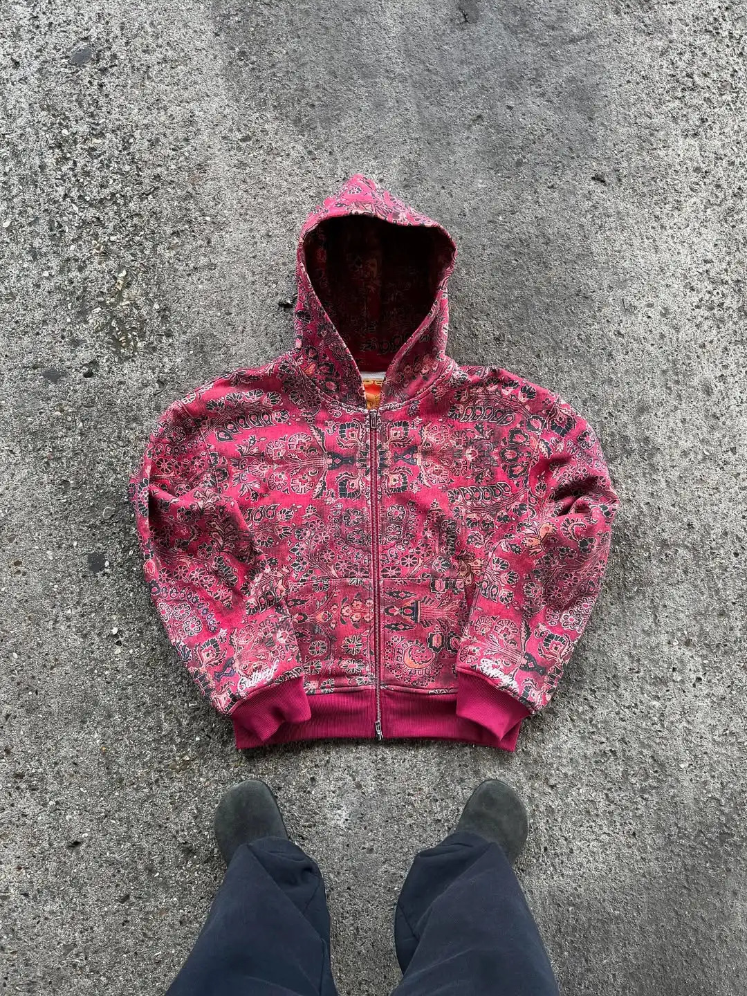 American Classic Full Pattern Printed Zipper Hoodie Y2K Harajuku Street Fashion Hip Hop Casual Couple Sports Hoodie 260917