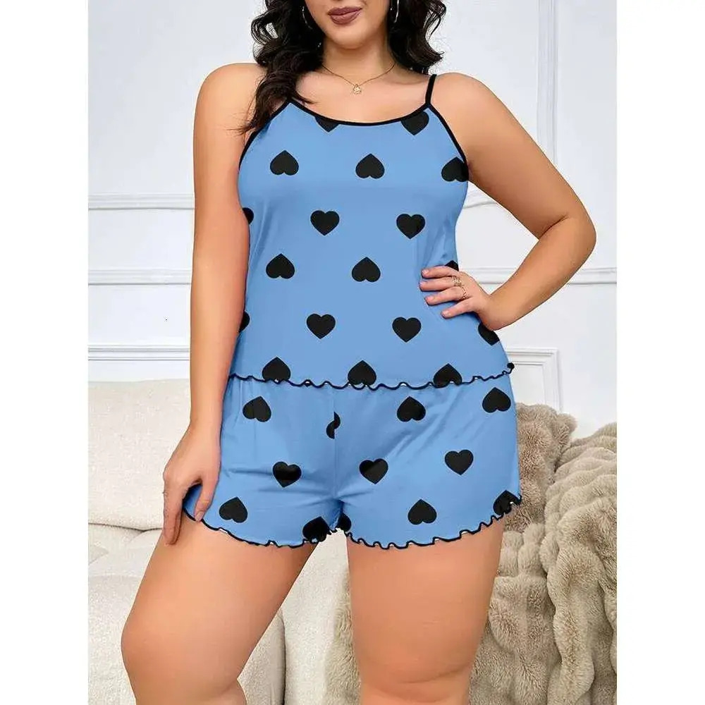 Women Pajamas Comfortable Skin Friendlypcs Sleep Set Sexy Pajamas Plus Size Suspender loungewear Tops And Soft Shorts For Women Home Clothes Fit Sum