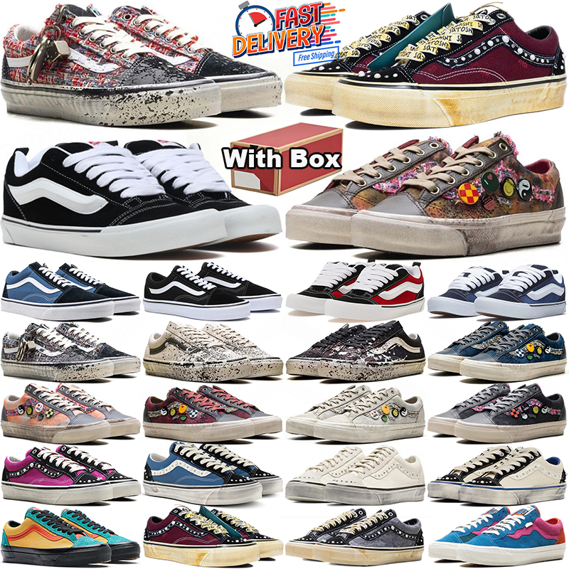 with box van old skools running shoes knu designer pearlized sneakers pearl mens trainers women men outdoor sports sneaker runners cheaper