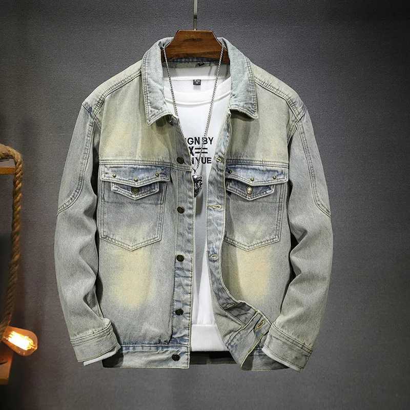 Autumn and winter new styles Stylish retro denim jacket for men Men's loose casual strt denim jacket Large size 4XL 5XL S260917PJY8