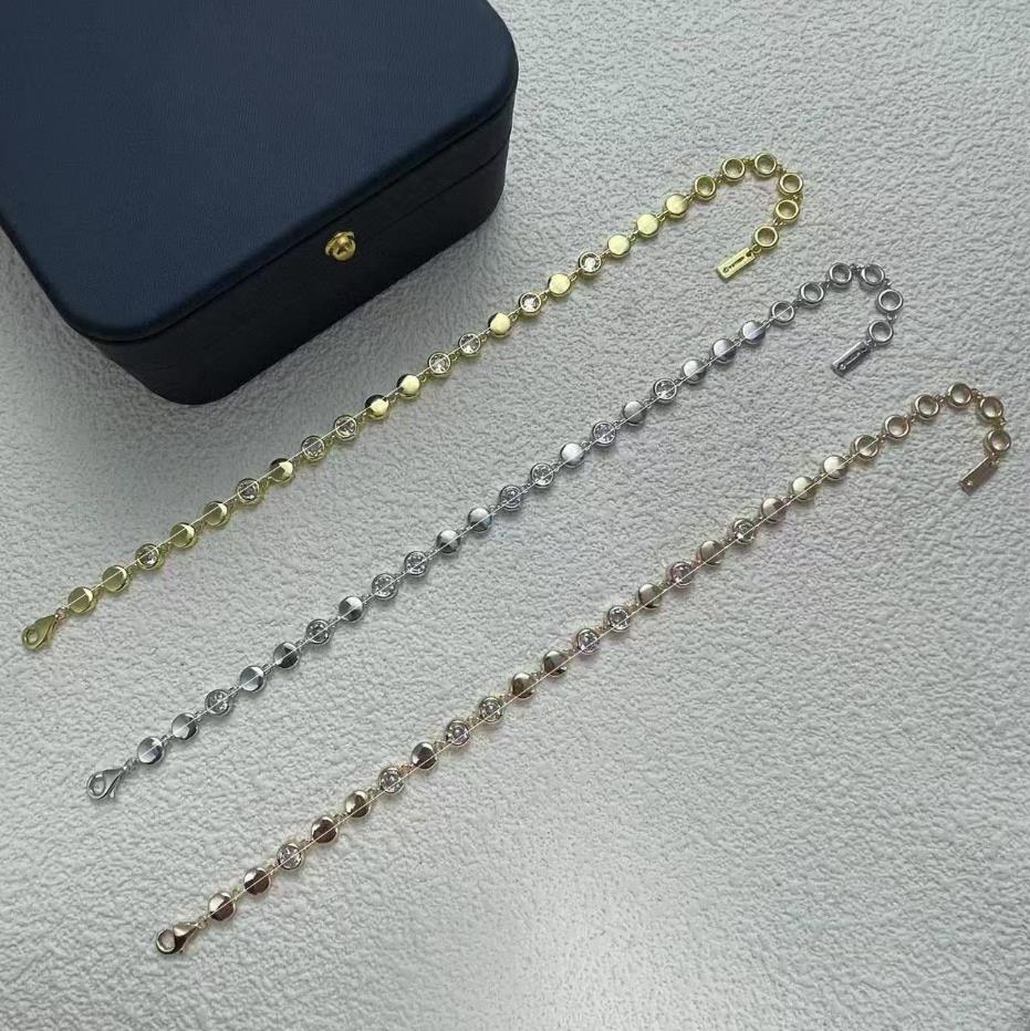 Beaded High quality luxury jewelry Exquisite and dynamic bracelet with sliding and fully inlaid hollow design, light luxury and fashionable for wome