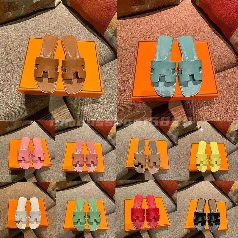 With Box Designer Women's sandals Fashion Floral Leather and Rubber Flats slides Sandals Summer Beach lightweight Shoes Bottoms Slippers
