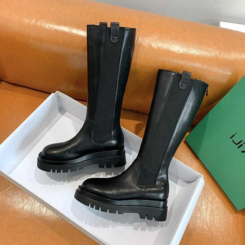 Platform Women Knight Long New Boots fashion Warm Fur Shoes Autumn Winter Square Heels Ladies Knee High Booties D260917