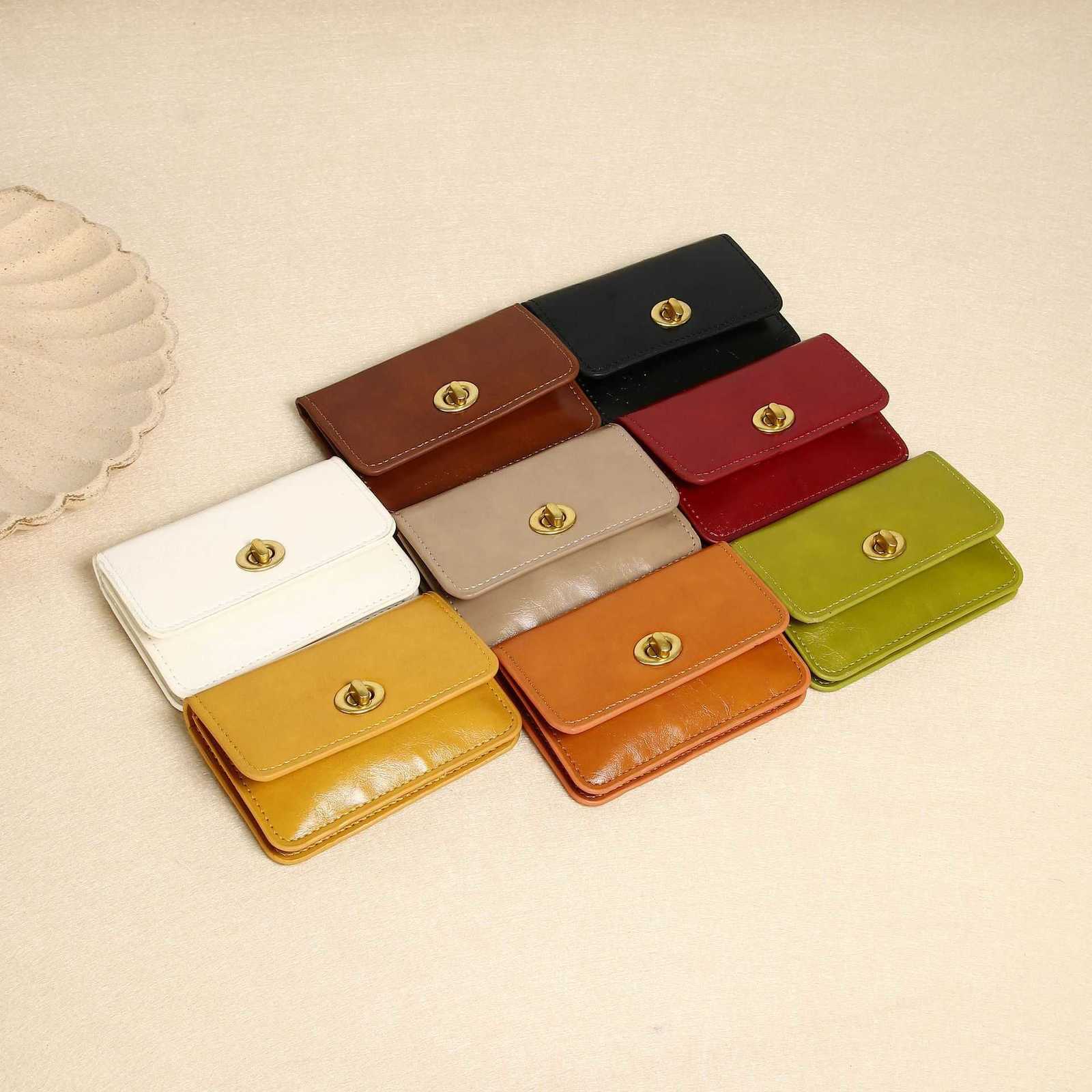 Leather Retro PU Coin Purse Women Small Wallet Change Purses Mini Lock Money Bags High-End Pocket Wallets CardholderT260917