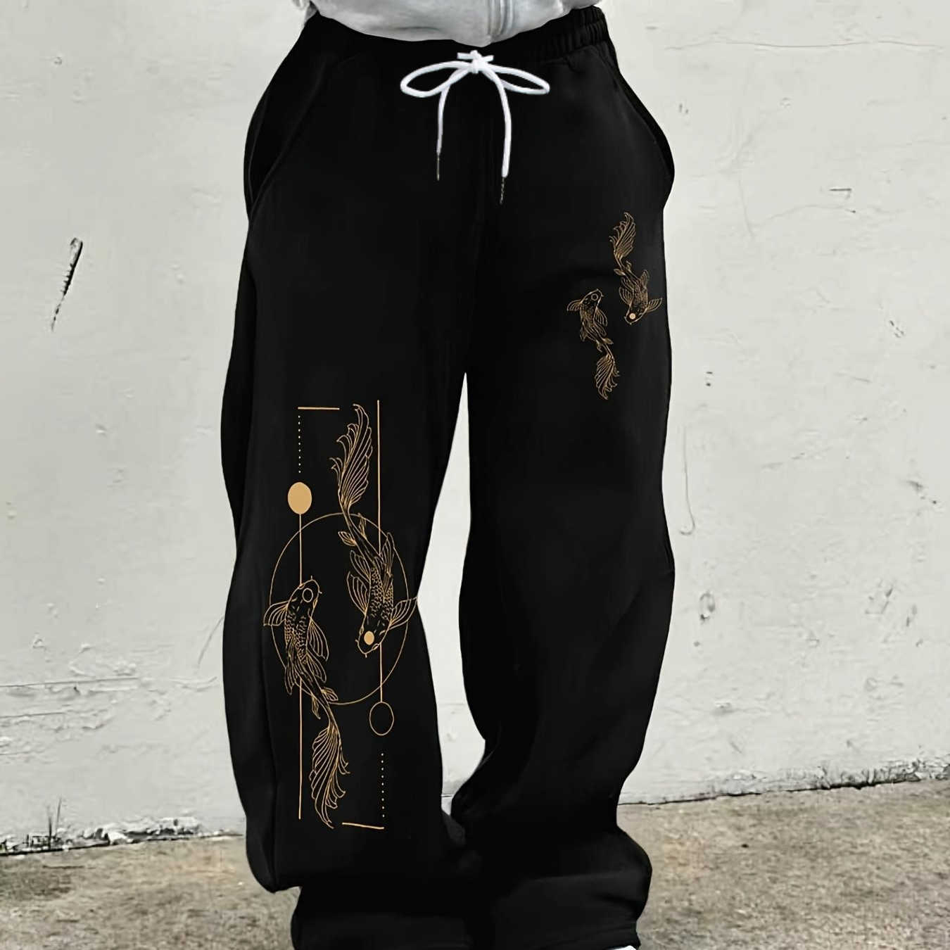 Print 3D Koi Men's and Women's Casual Sports Pants Casual and Fashionable Double Koi Print Sports PantsT260917