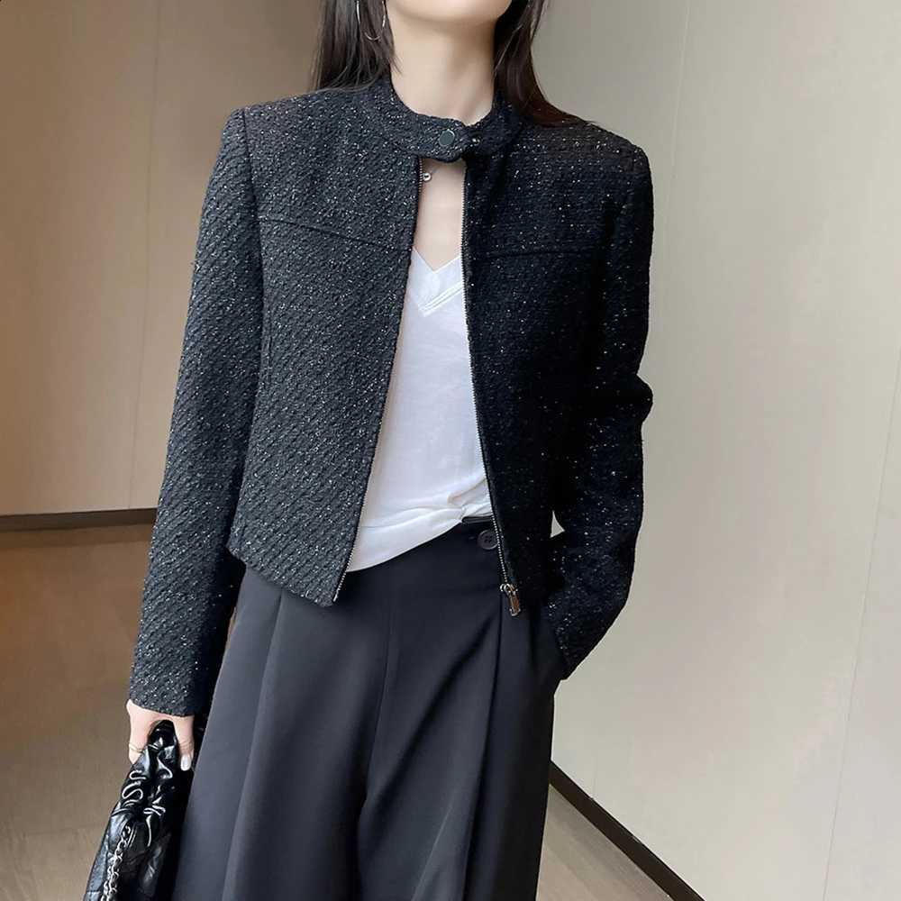 tweed twill Black small fragrant jacket women's autumn 2026 new elegant temperament versatile suit C260917