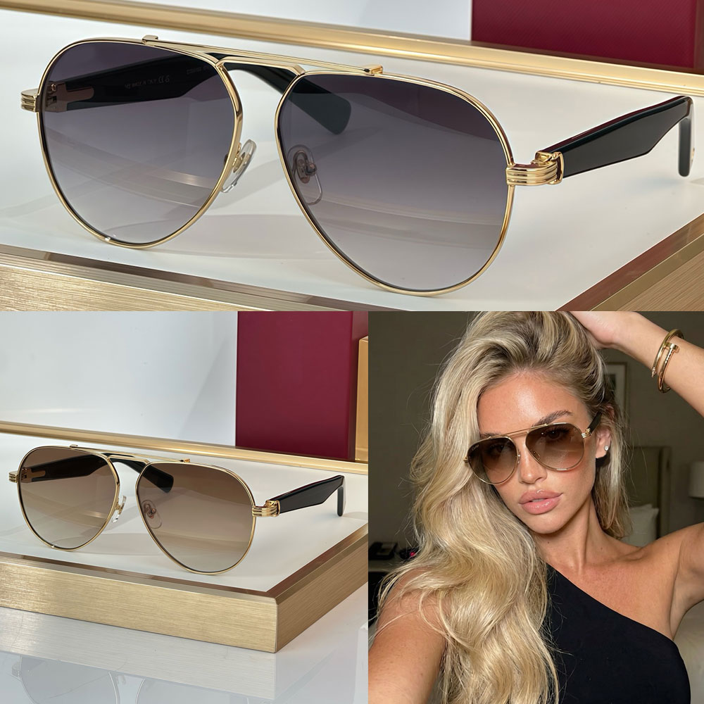 Premiere De Sunglasses luxury designer mens sunglasses CT0519S womens classic pilot sunglasses green lenses unisex business retro style with UV400 P