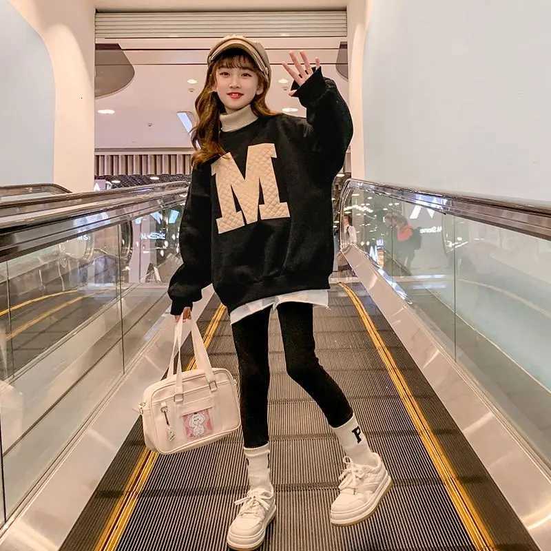 Korean 2025 Girls New Winter Sle Slish Toddler Big Kid Extra Thick Integrated Fleece-Li Turtleneck SweatshirtW260917