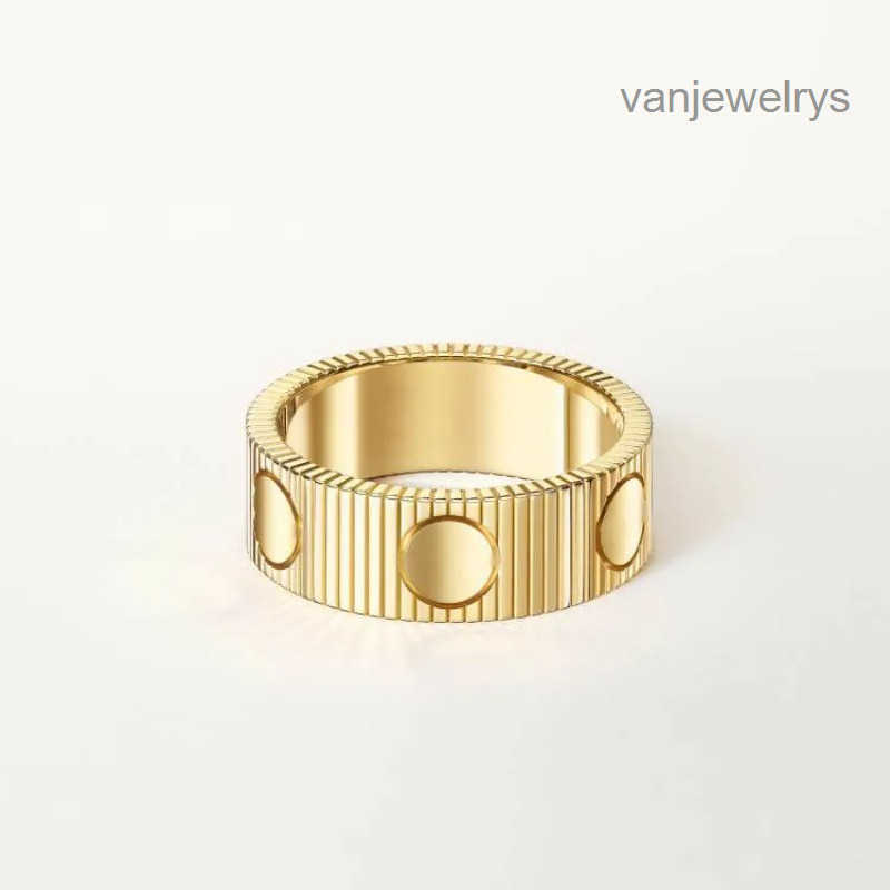 Designer Ring Women Men Luxury Jewelry Couple wedding Rings Stainless Steel Alloy Gold-Plated Stripe Fashion Accessories Never Fade for party size 5