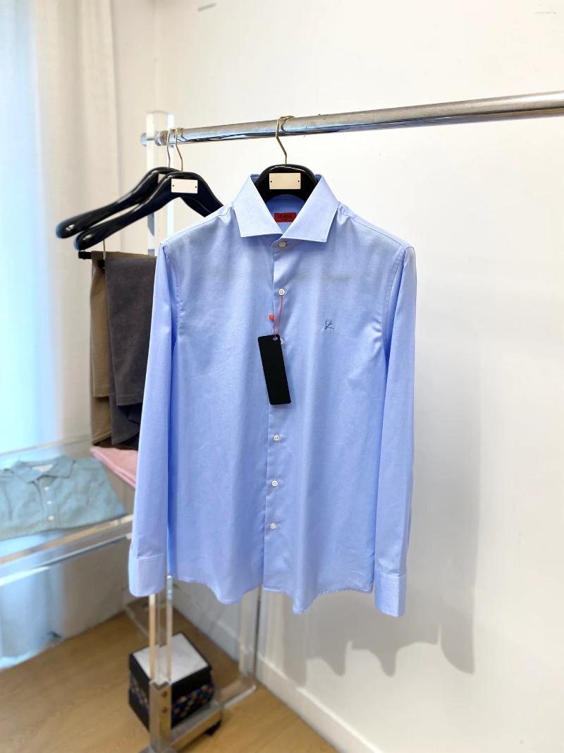 Men's Casual Shirts OECHSLI Shirt Cotton Men 2026 Business Embroidery Comfortable Long Sleeves Button Straight High Quality Size S-XXL