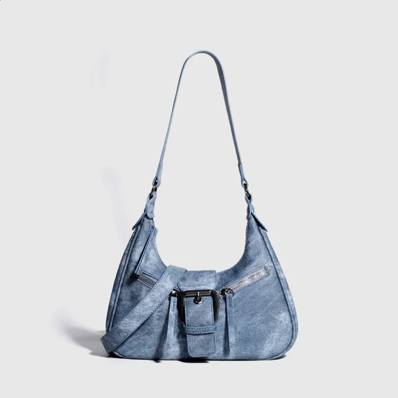 Vintage Y2k Shoulder Bags for Women Cool Girls Underarm Motorcycle Bag y Denim Leather Female Small Handbags Tote Purse 260917