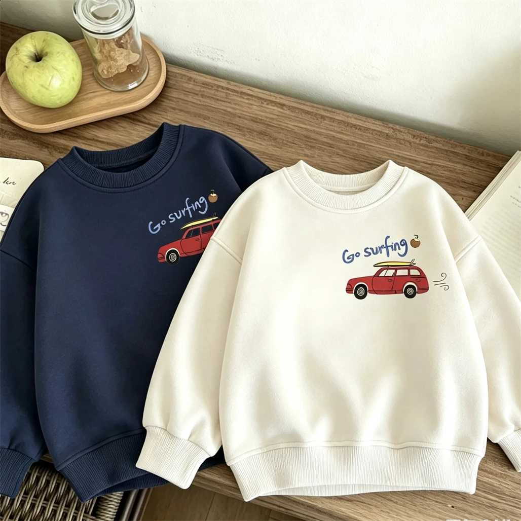 Trendy Clothing Casual Loose Boys Crewneck Plovers Little Car Double-side Print Hoodies 2026 Kids Spring Autumn SweatshirtsW260917