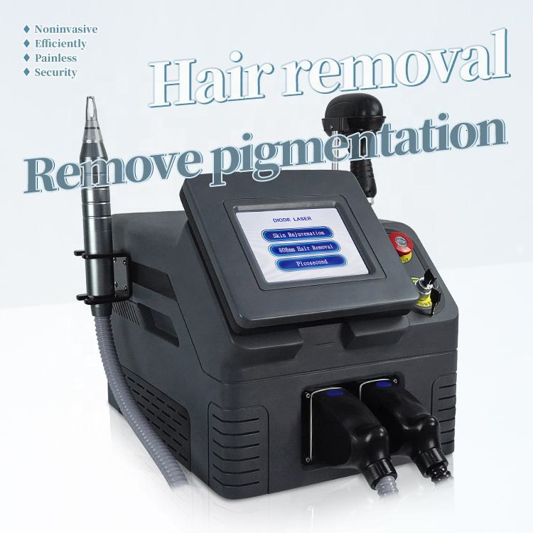 2 Handles Compact Hair Remove Depilation Painless Picosecond Laser Tattoo Eyebrows Washing Instrument 808 Diode Epilator Spot Lightening Big Spot Si