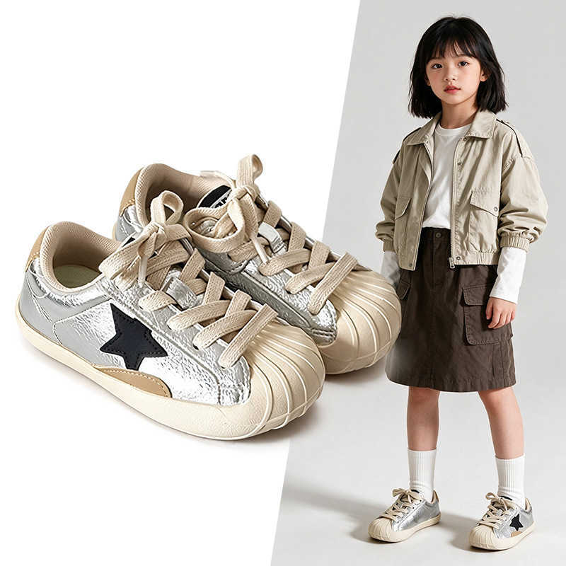 Children's sports shoes star design 2026 spring/autumn new collection shell-toe style versatile casual sneakers for boys and girls student shoe
