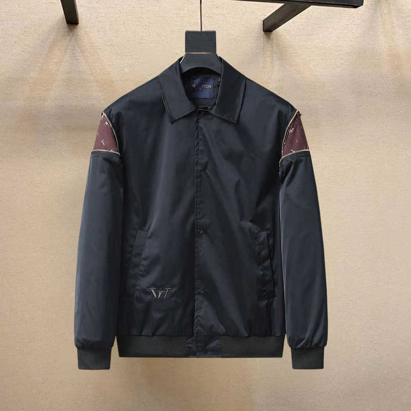 Men's Jackets designer Same style jacket with shoulder zipper detailing, letter embroidery, and fashionable turn-down collar UKHZ
