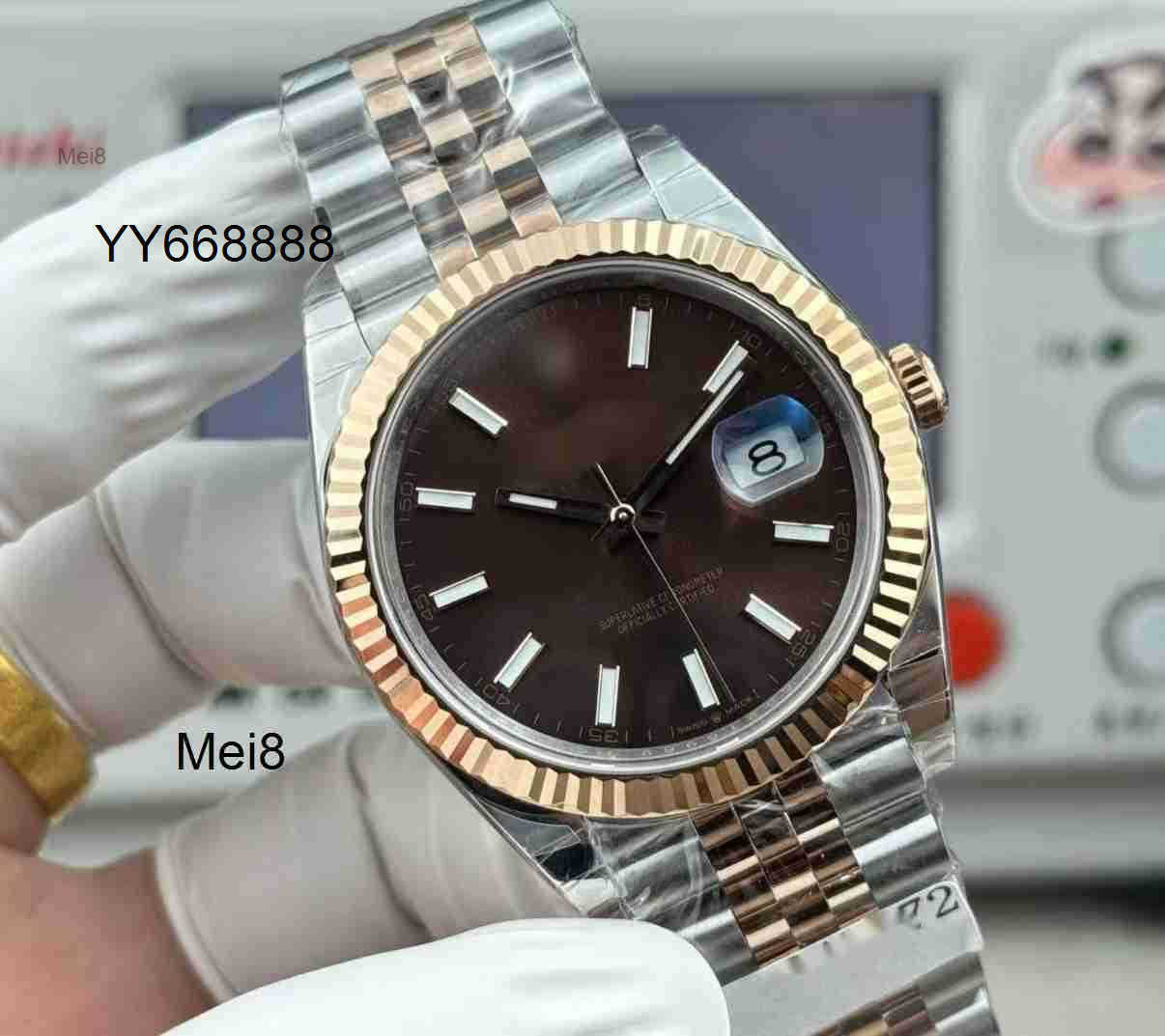 Mens watches high quality BJ Factory Rle Automatic Mechanical watch 41MM 18k gold-plated 904L steel material 3235 blue hairspring movement sapphire