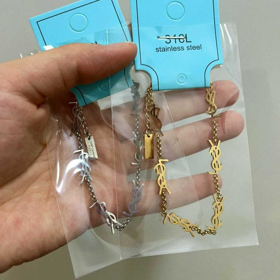 Saint Gia titanium steel new alphabet rhinestone bracelet, elegant and versatile, light luxury, fairy-like, minimalist jewelry, Instagram style