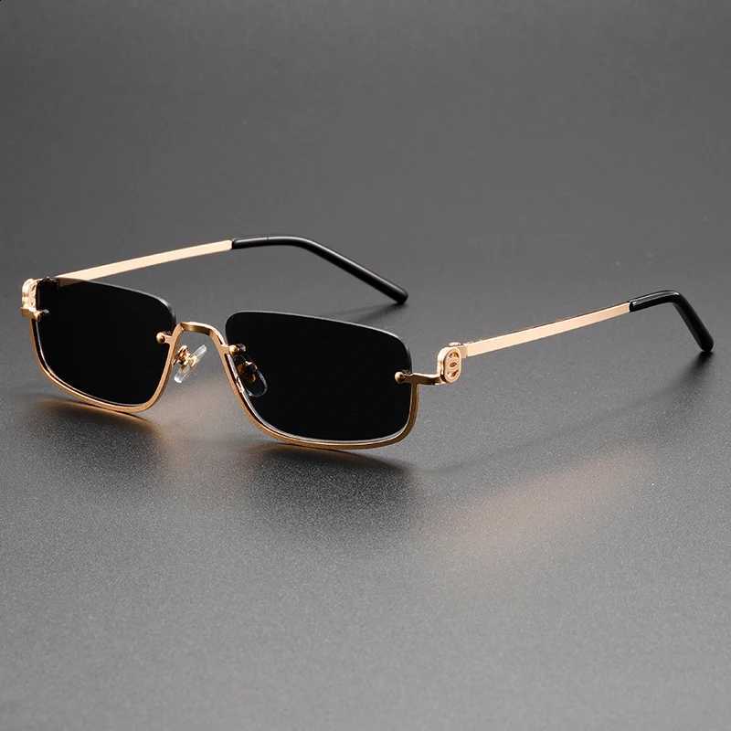 European High-End Sunglasses American with Street Style Vibe - New Trendy Fashion Metal Semi-Rimless Sunglasses N260814
