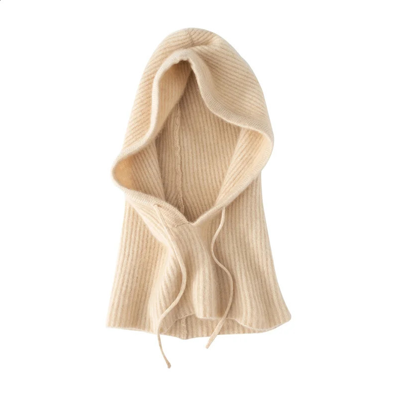 Autumn and Winter Women's Hat 100% Pure Cashmere Knitted Scarf Hat Outdoor Warm Fashion Girl Cap Lady High Quality Scarf 260917
