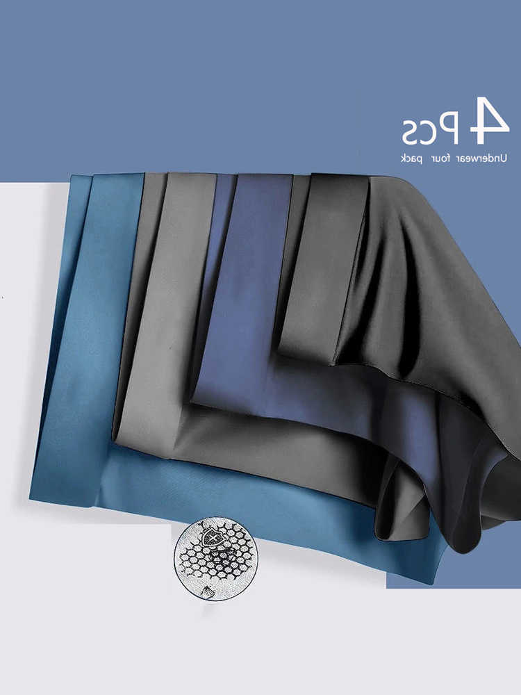 Men's Pcs Underpants PantiesThin 4 Underwear Quick Drying Breathable Shorts Ice Silk Boxer Underpants Fashion New Men's Boxer D260918