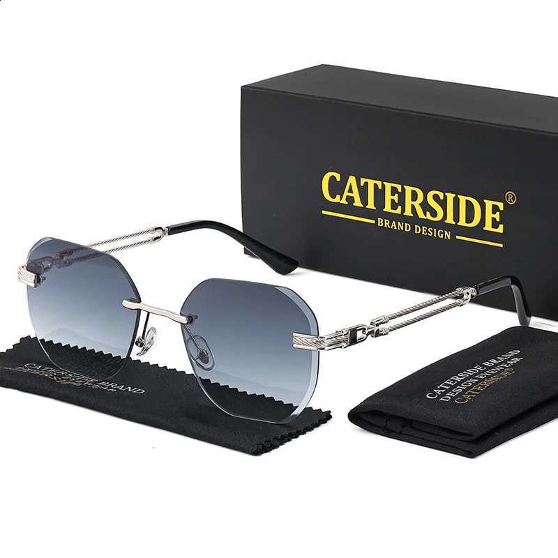 Polygonal Rimless Sunglasses for New Men's Pilot Metal Frame Women's Glasses Beach Shopping Gift Party Glasses Summer Style N260814