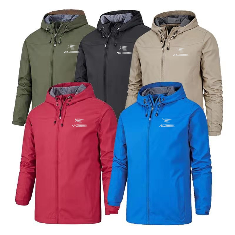 Men's Waterproof Jackets Mens ARC Hoodie Sports Coat Designer Lightweight Rain Jacket Hooded Outdoor Raincoat Hiking Windbreake Coat Sweatshirt