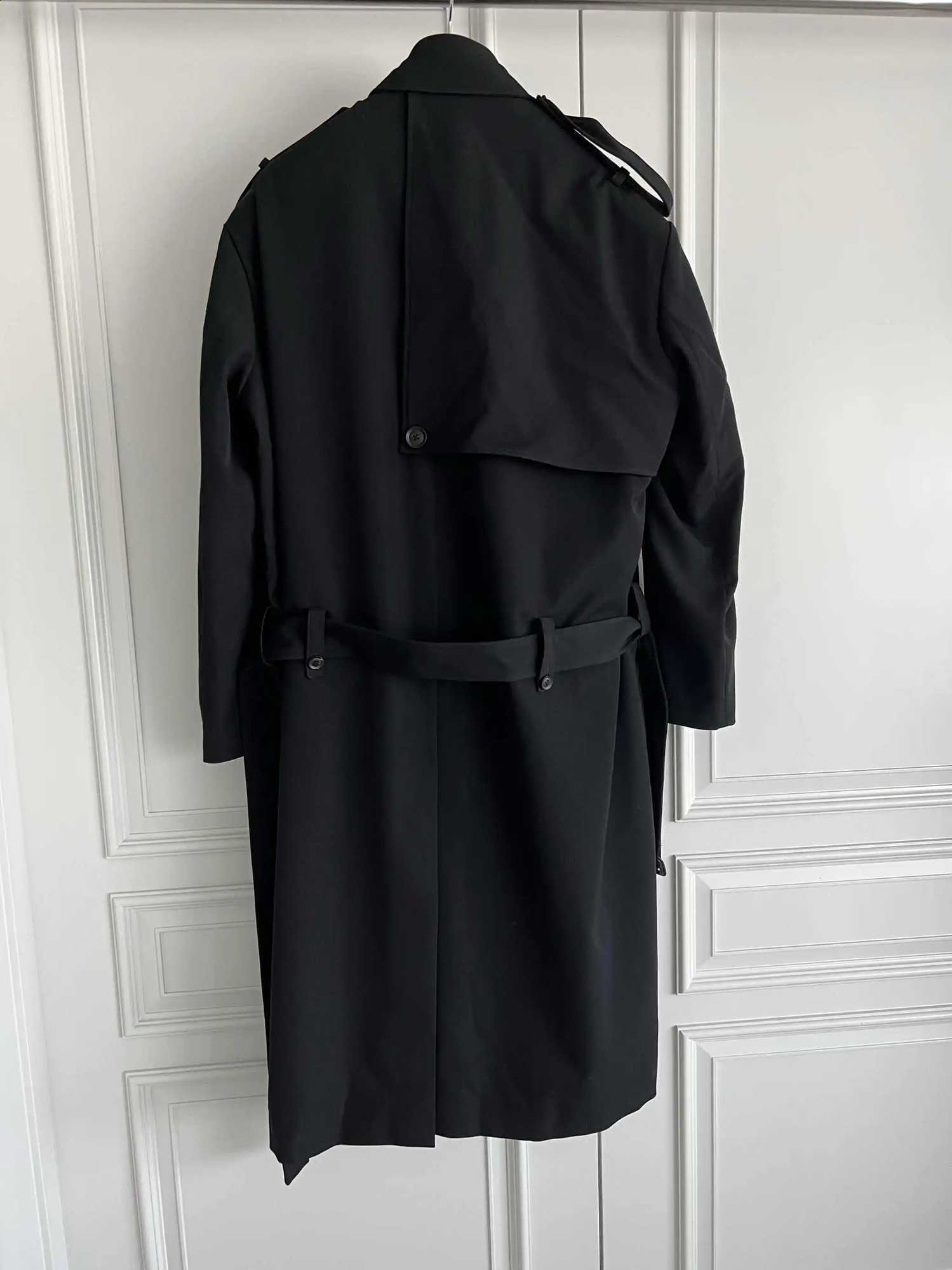 wool TOP-YAMAMOTO black design coat D2609021