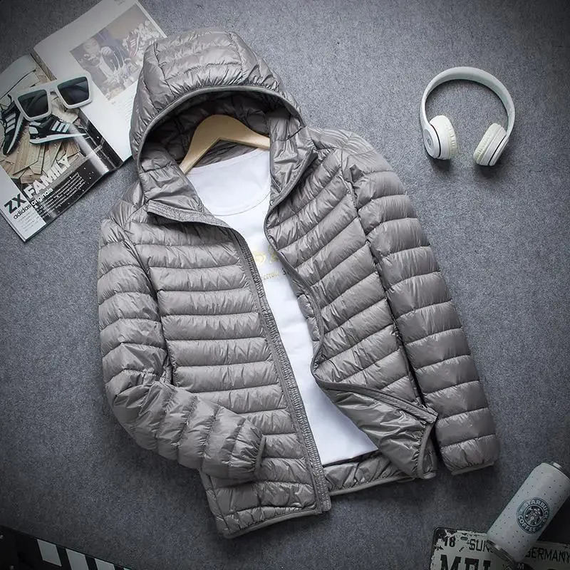 Men Down Jacket All-Season Ultra Lightweight Packable Water and Wind-Resistant Breathable Coat Big Size Men Hoodies Jackets 260917