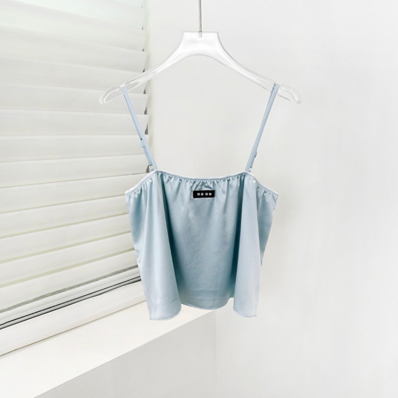 Luxury Cropped Satin Tank Top Women Y2K Sexy Adjustable Strap Camisoles Summer Vacation Night Party Charm Vest