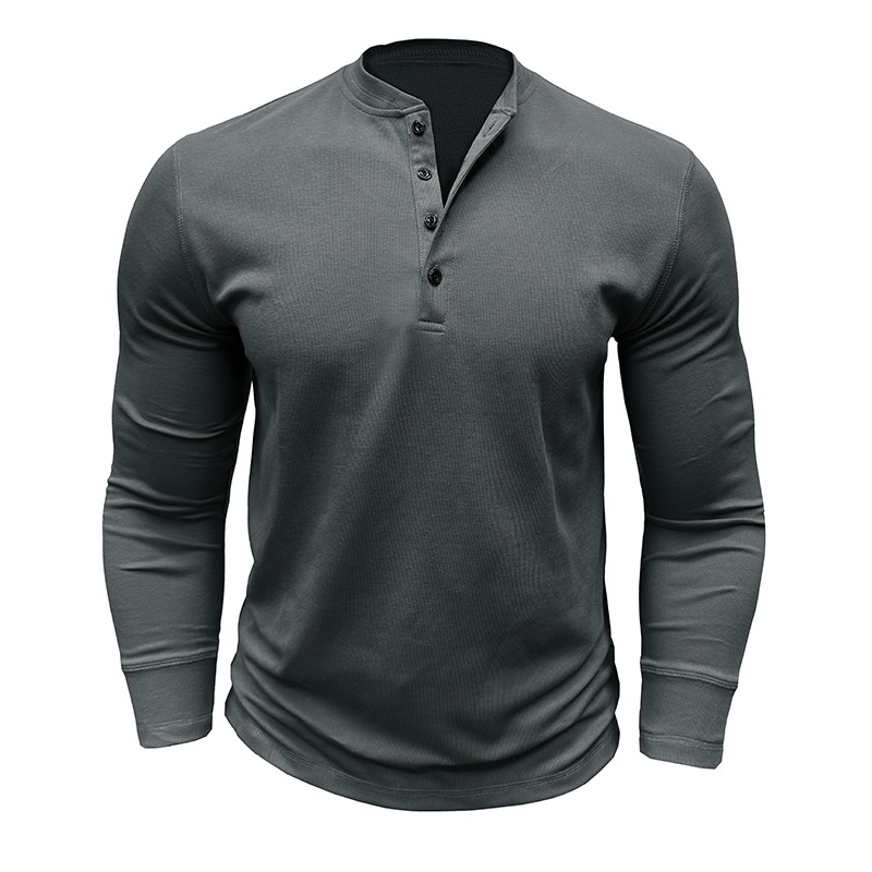 Autumn Seasonal Men's Long-Sleeved Cotton T-Shirt - Export Ready Design