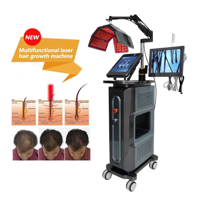 Multifunction 5 In 1 Hair Loss Improvement Follicle Detection Hair Regeneration Instrument Diode Laser Hair Growth Scalp Analyzer