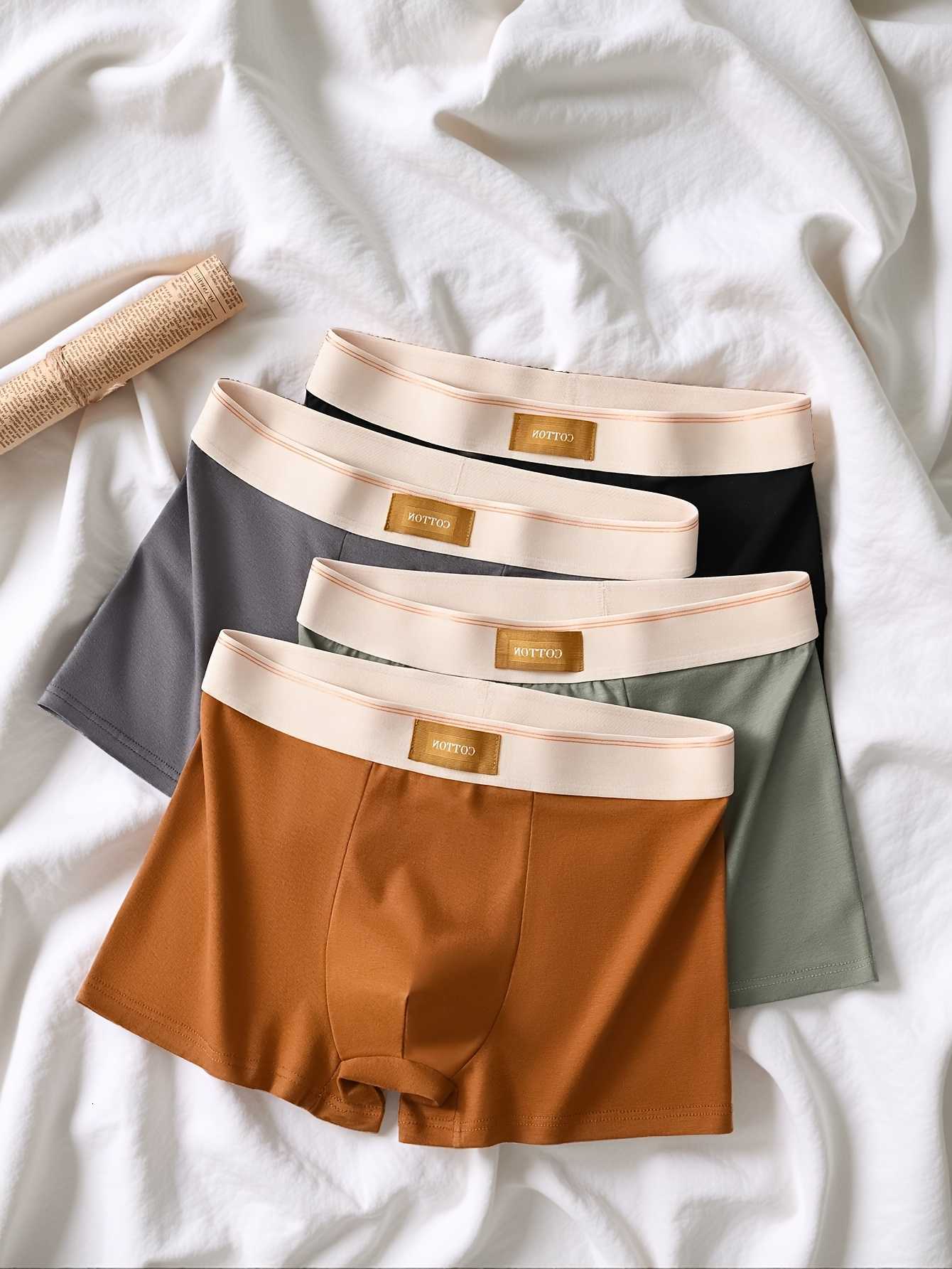 Cotton High-Quality Underpants Men's 3Pcs Boxer Briefs Soft Healthy Casual Fashionable Sport Boxers Trendy Men's Shorts Underwear D260918