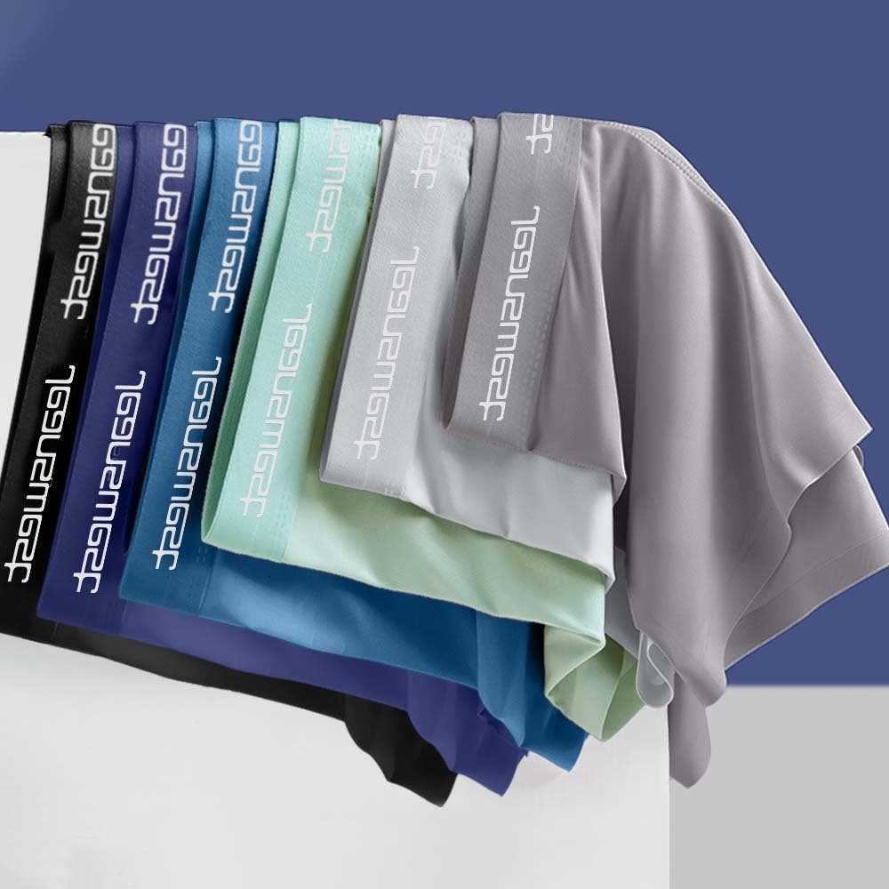 Panties Underpants Man 4Pcs Summer Smooth Touch Men's Clothing Quick-Dry Ice Silk Men's Briefs Polychromatic Combination Boxers Man D26091