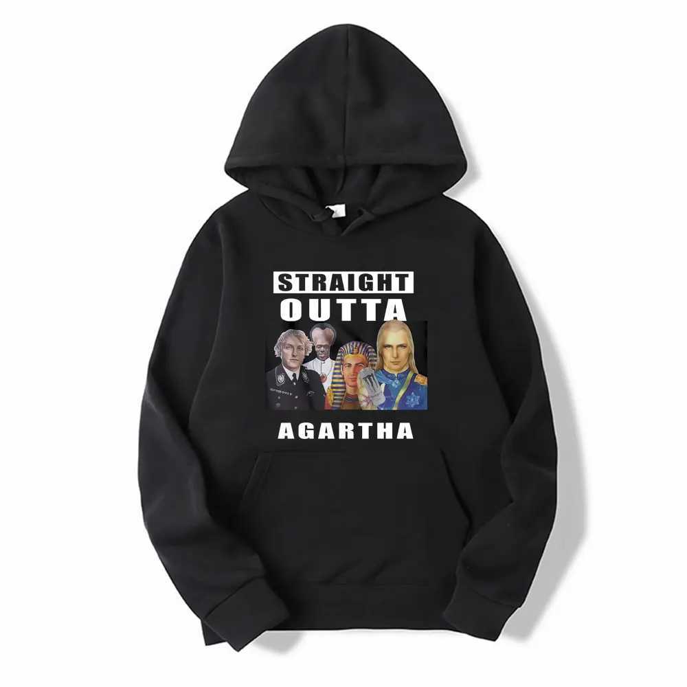 EU Shipping Agartha HollowEarth Meme Graphic Hoodie Men Women Hip Hop Oversized Hoodies Fashion Vintage Sweatshirts S260918GV1U